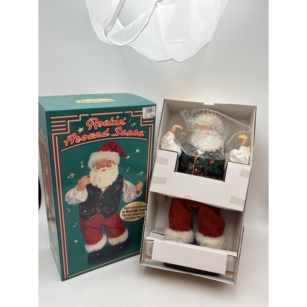 Dancing Santa Rockin Around the Christmas Tree Brenda Lee 1999 Vintage Animated